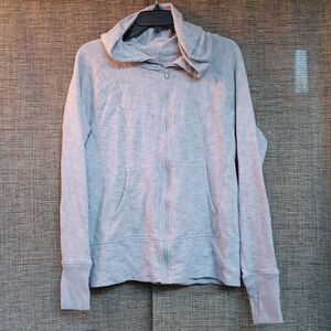 GAP Light Gray Women's Zip-Up Cotton Hoodie